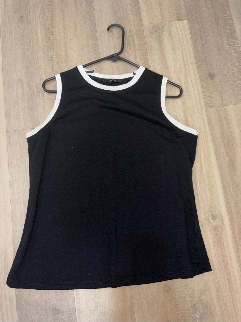 Women’s Black Tank Top with White Trim